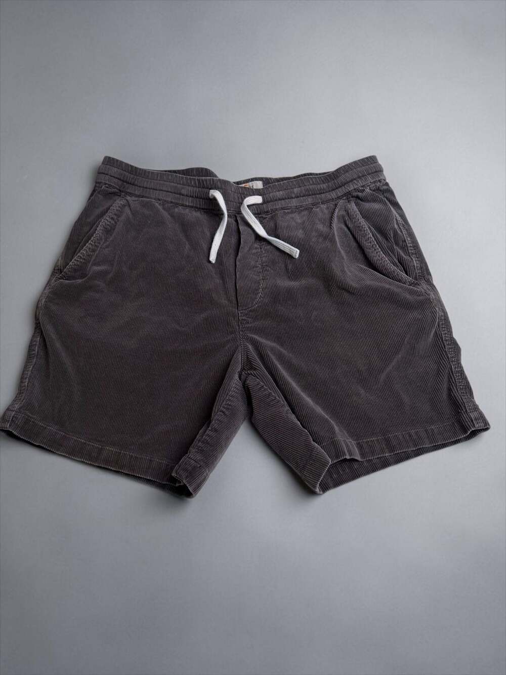 Marine Layer Saturday Corduroy Drawstring Shorts Charcoal Grey Size Medium